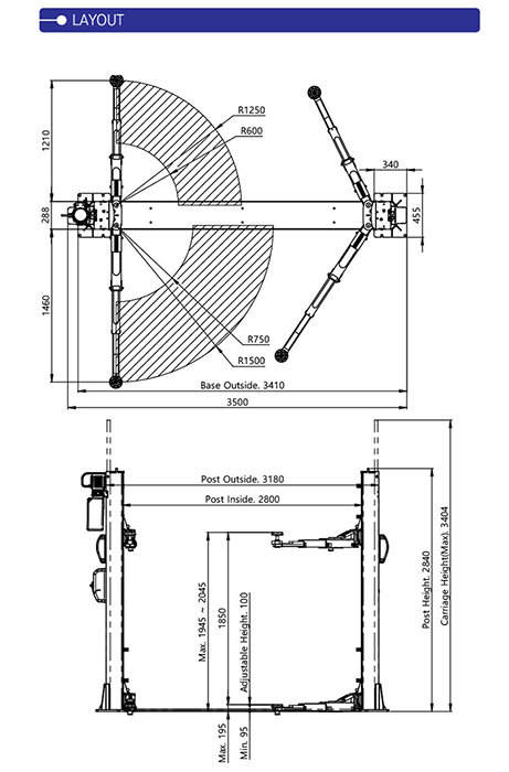 HL-25B The two pillars lifting 4.5 tons Heshbon