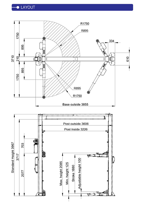 Heshbon HL-26B The two pillars lifting 5 tons
