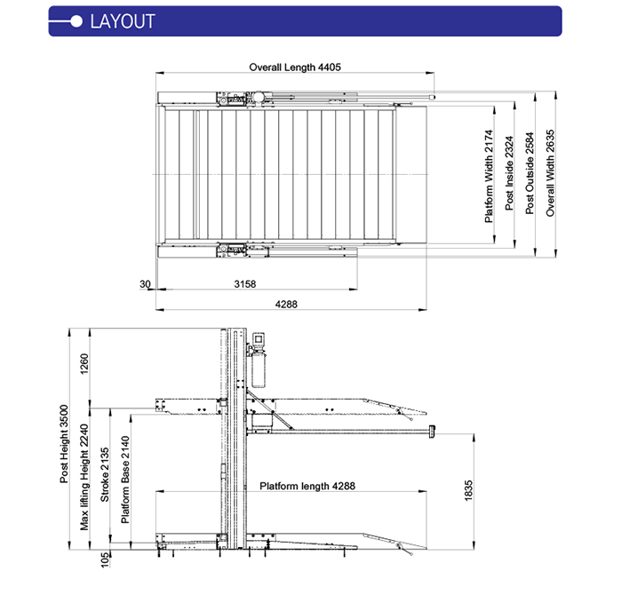 Heshbon HL-630P 3ton Parking lift
