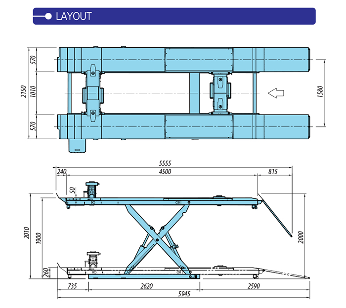 Heshbon HL-53X Wheel Alignment Scissor Lift