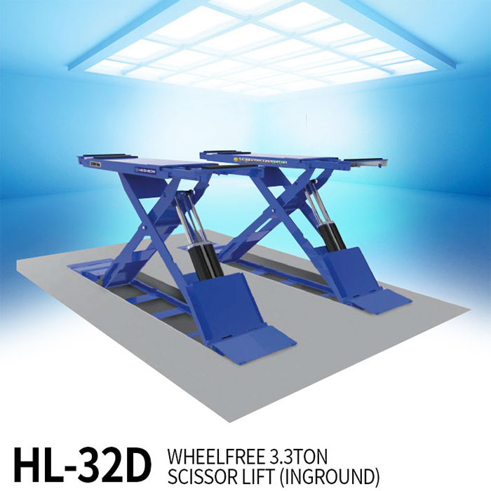 Cầu nâng cắt kéo âm sàn 3.3 tấn Heshbon HL-32D/In-ground