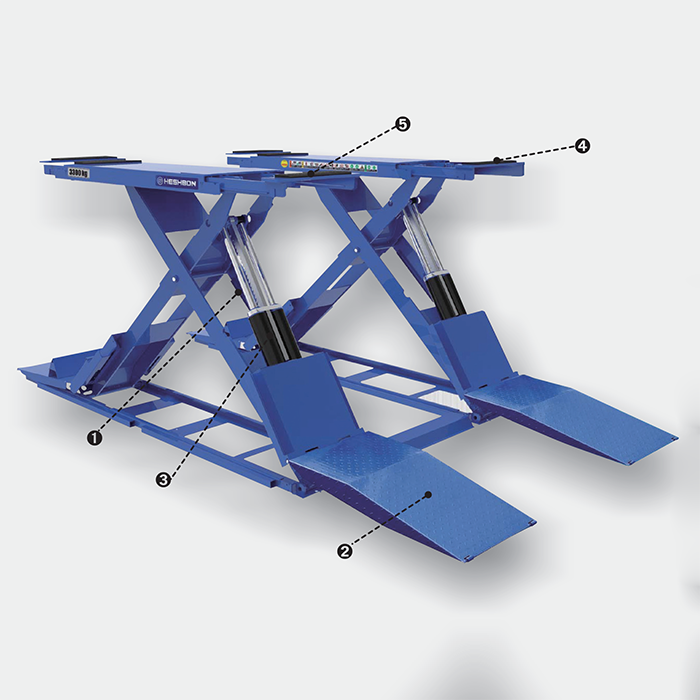 Cầu nâng cắt kéo âm sàn 3.3 tấn Heshbon HL-32D/above-ground