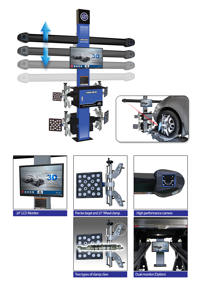 Thiết bị kiểm tra góc đặt bánh xe 3D Heshbon HA-6000