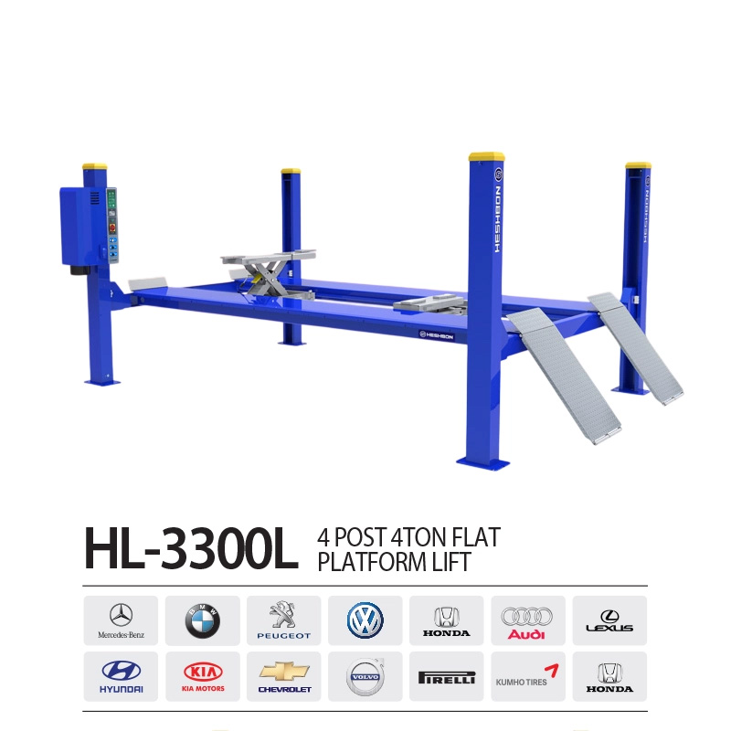 Heshbon HL-3300L 4 post 4 ton flat platform lift