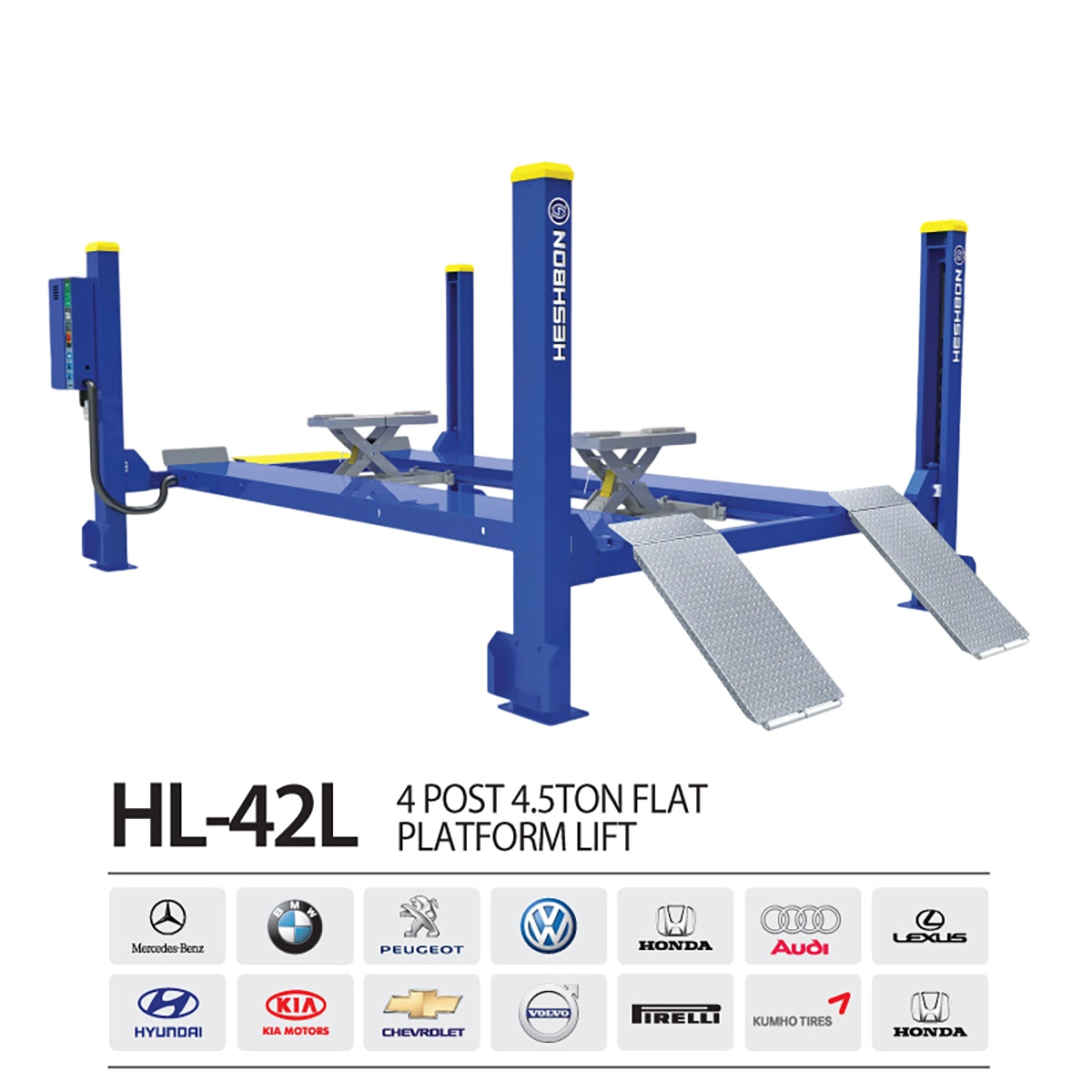 Heshbon HL-42F 4 post 4.5 ton wheel alignment lift