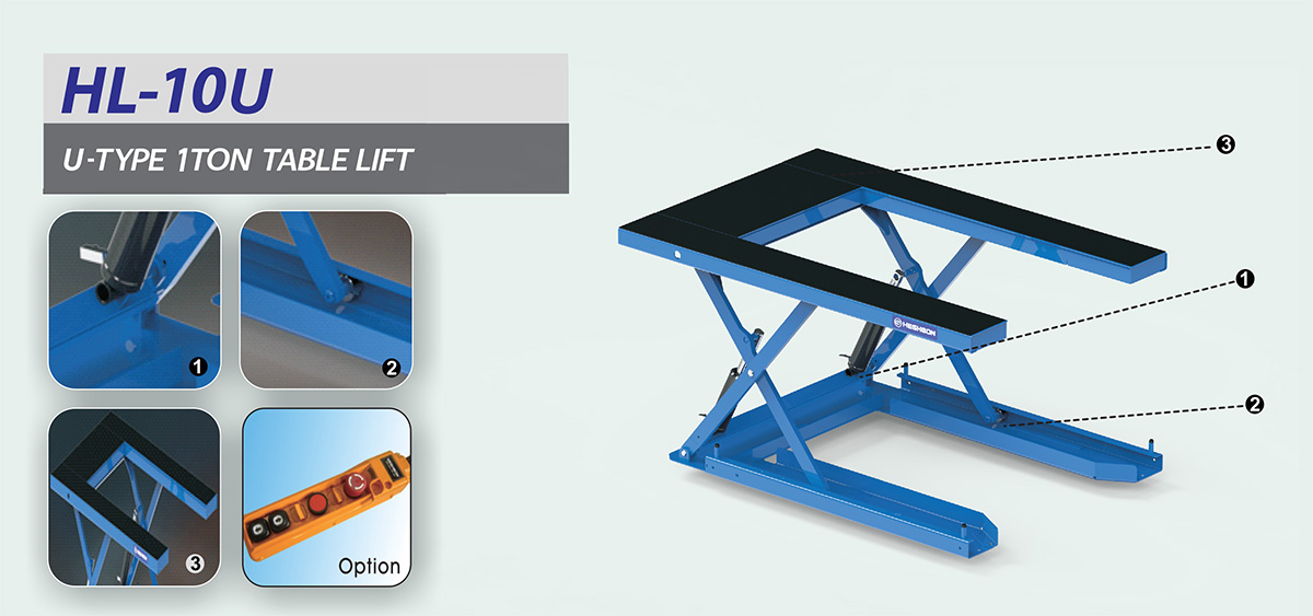 Bàn nâng chữ U 1 tấn Heshbon HL-10U