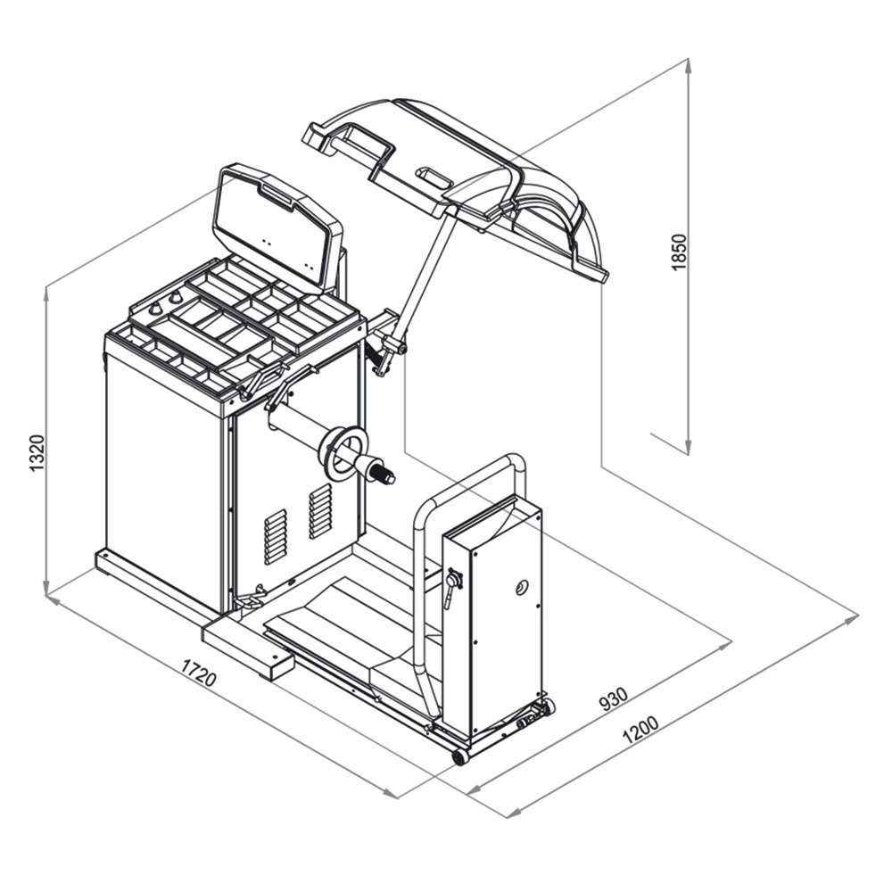 Máy cân bằng bánh xe ô tô tải bus Heshbon HW-130B Máy cân bằng bánh xe ô tô tải bus Heshbon HW-130B