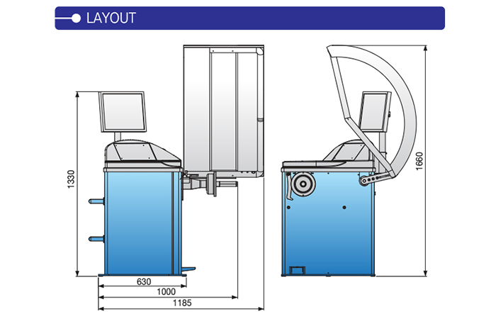 Máy cân bằng động bánh xe Heshbon HW-125 Máy cân bằng động bánh xe Heshbon HW-125