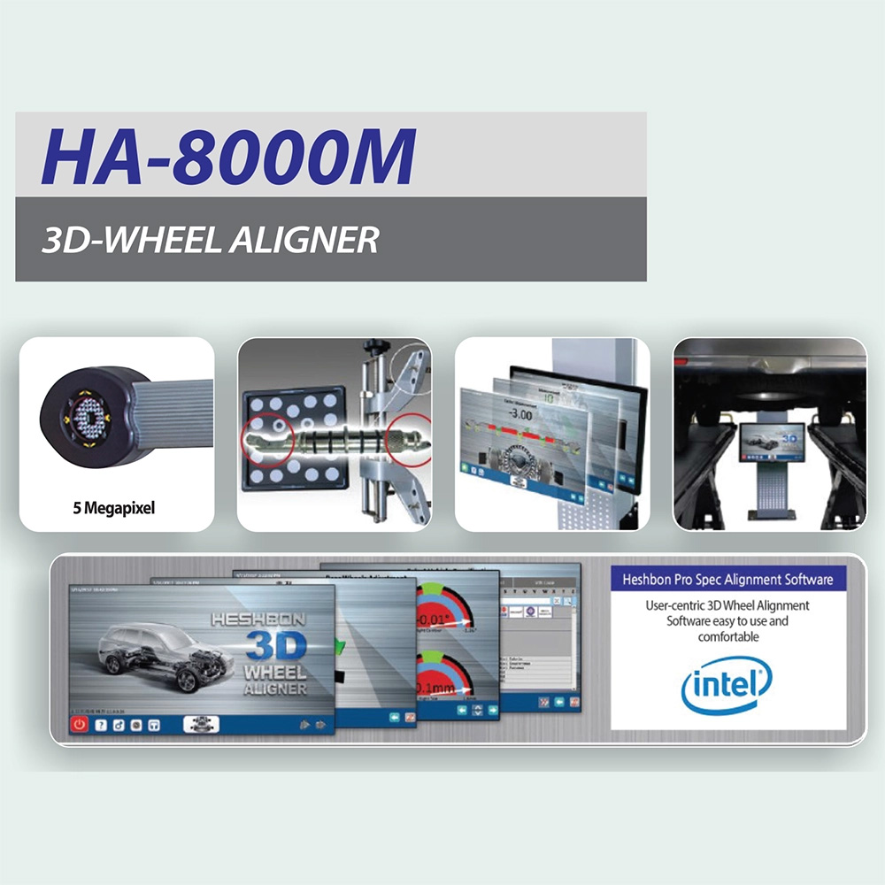 Thiết bị kiểm tra góc lái bánh xe 3D Heshbon HA-8000M Thiết bị kiểm tra góc lái bánh xe 3D Heshbon HA-8000M
